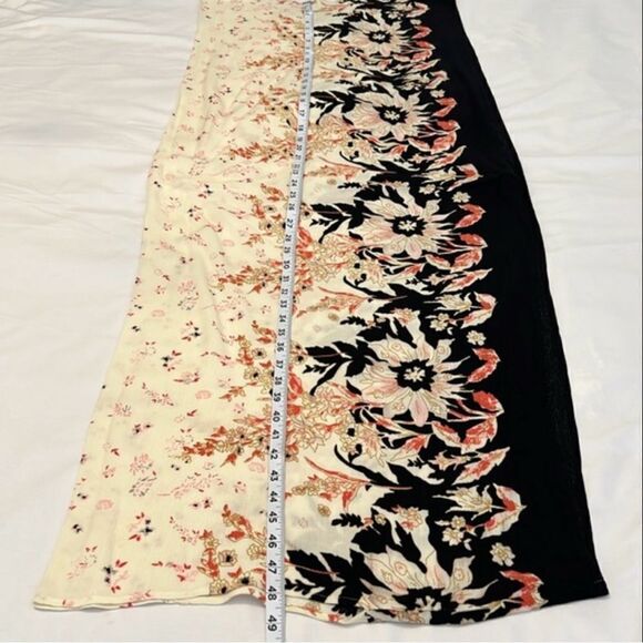 Roffe accessories orange/cream/black flowy kimono great colors print & drape EUC - Picture 7 of 8